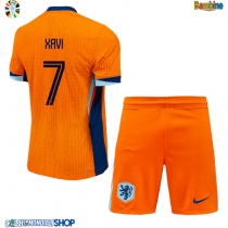 Maglie da calcio Olanda Xavi Simons #7 Prima Maglia Bambino Europei 2024 Manica Corta (+ Pantaloni corti)